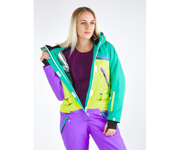 Женский зимний комбинезон фиолетового цвета 19691F