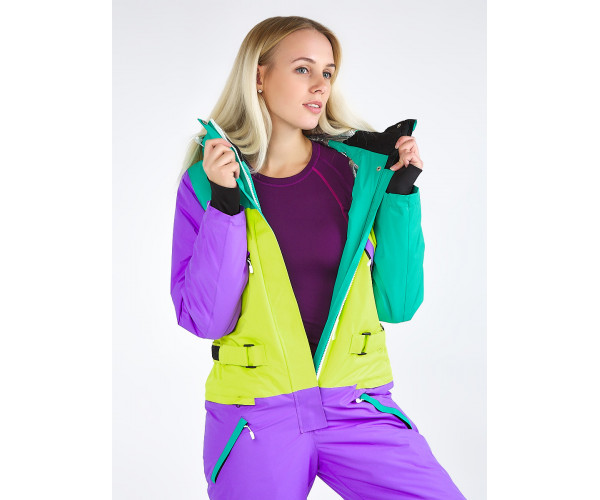 Женский зимний комбинезон фиолетового цвета 19691F