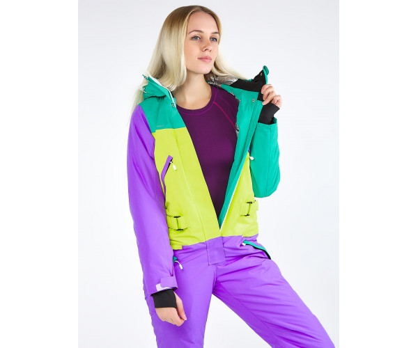 Женский зимний комбинезон фиолетового цвета 19691F