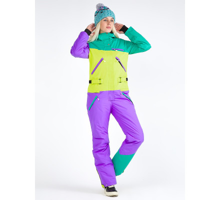 Женский зимний комбинезон фиолетового цвета 19691F