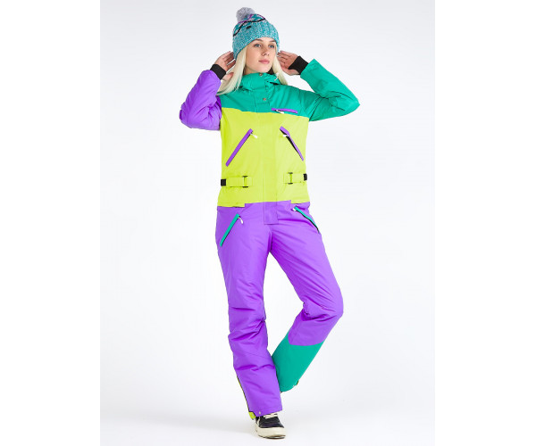 Женский зимний комбинезон фиолетового цвета 19691F