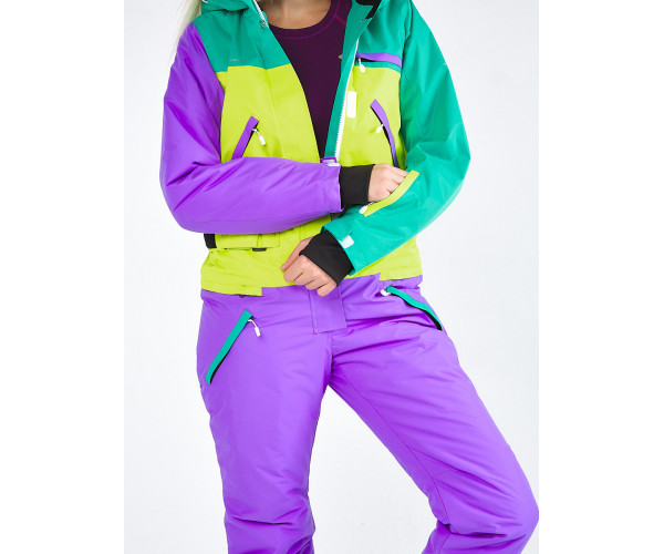 Женский зимний комбинезон фиолетового цвета 19691F