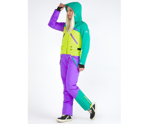 Женский зимний комбинезон фиолетового цвета 19691F