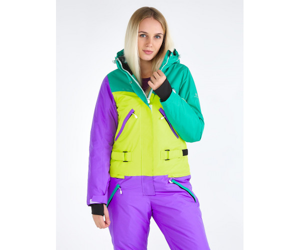 Женский зимний комбинезон фиолетового цвета 19691F