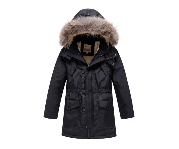 Парка зимняя Valianly для мальчика черного цвета 9037Ch