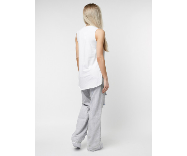 Футболка без рукавов женская белого цвета 8252Bl