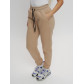 Джоггеры женские на флисе зимние бежевого цвета 1097B