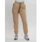 Джоггеры женские на флисе зимние бежевого цвета 1097B