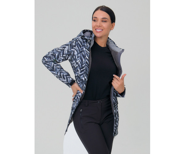 Женский осенний весенний костюм спортивный softshell темно-серого цвета 019221TC