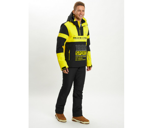 Горнолыжная куртка анорак мужская желтого цвета 77024J