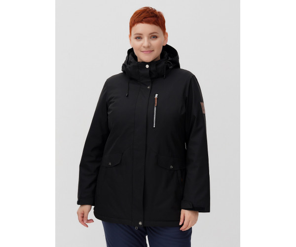 Горнолыжная костюм  bigsize черного цвета 02047Ch