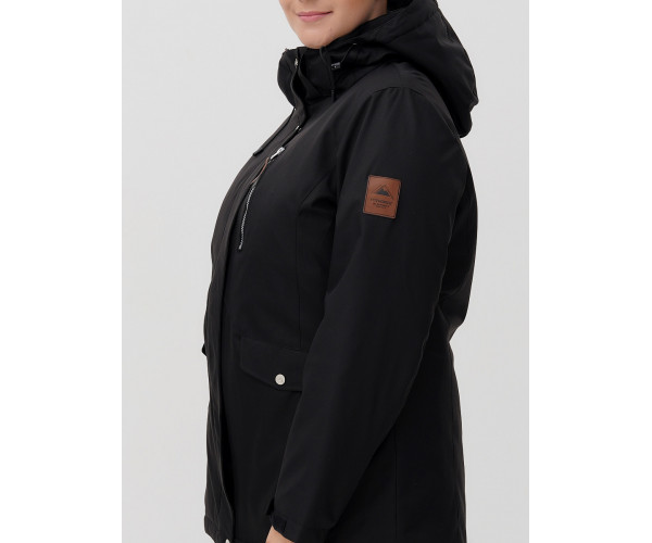 Горнолыжная костюм  bigsize черного цвета 02047Ch