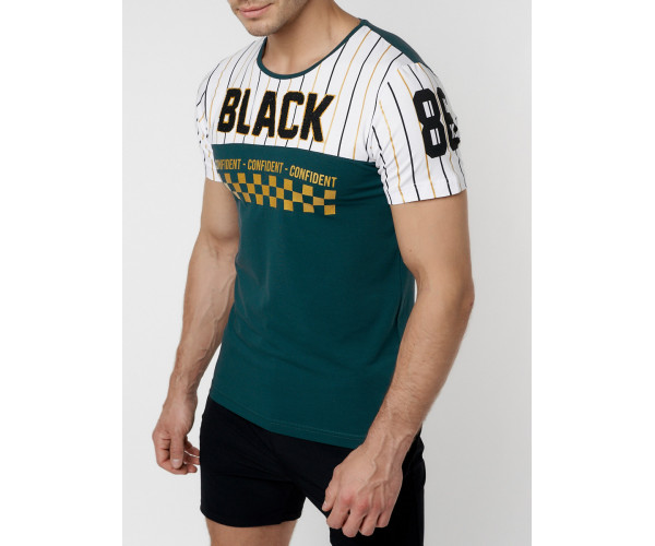 Подростковая футболка темно-зеленого цвета 220016TZ