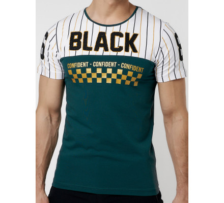 Подростковая футболка темно-зеленого цвета 220016TZ