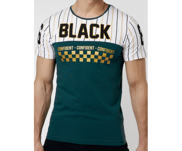 Подростковая футболка темно-зеленого цвета 220016TZ