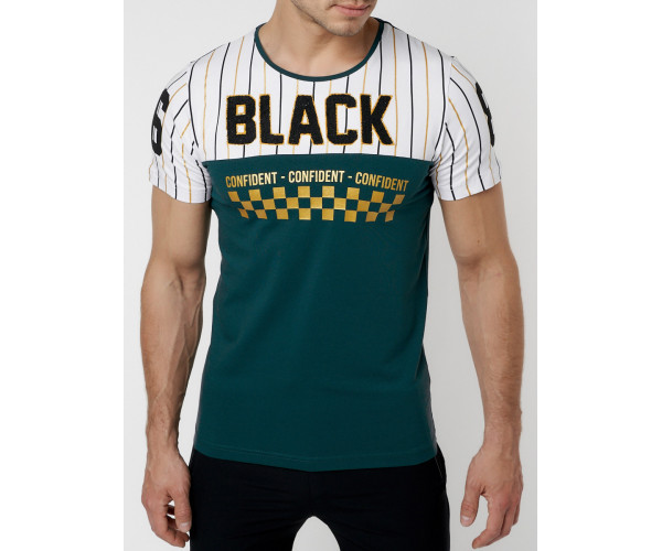 Подростковая футболка темно-зеленого цвета 220016TZ