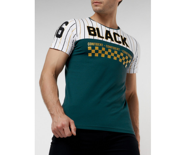 Подростковая футболка темно-зеленого цвета 220016TZ