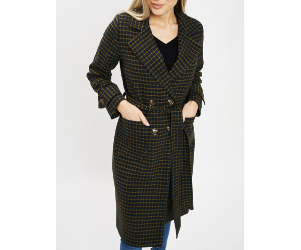 Пальто демисезонное хаки цвета 42123Kh