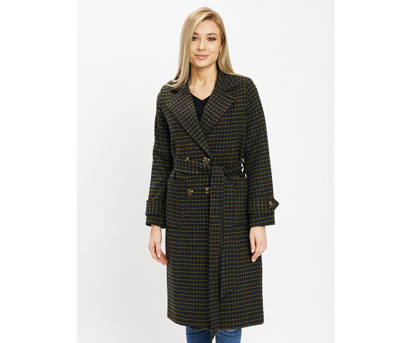 Пальто демисезонное хаки цвета 42123Kh