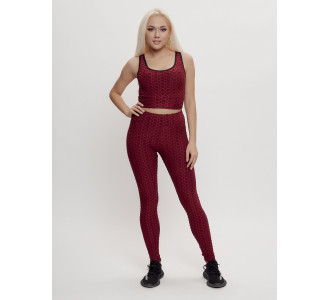 Костюм для фитнеса женский бордового цвета 2004Bo