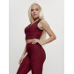 Костюм для фитнеса женский бордового цвета 2004Bo