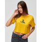 Топ футболка женская горчичного цвета 9008G