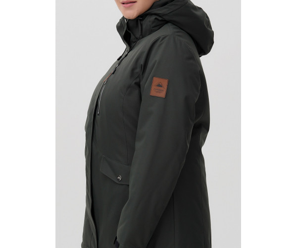 Горнолыжная костюм  bigsize болотного цвета 02047Bt