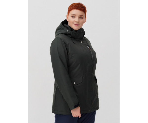 Горнолыжная костюм  bigsize болотного цвета 02047Bt