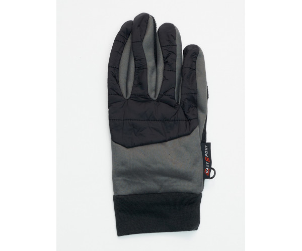 Перчатки спортивные мужские демисезонные темно-серого цвета 611TC
