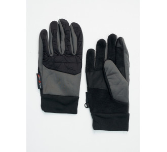 Перчатки спортивные мужские демисезонные темно-серого цвета 611TC