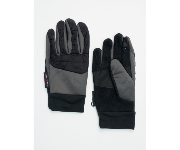 Перчатки спортивные мужские демисезонные темно-серого цвета 611TC