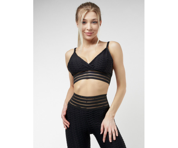 Костюм для фитнеса черного цвета 22094Ch