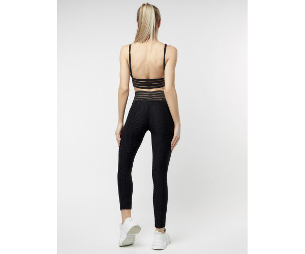 Костюм для фитнеса черного цвета 22094Ch