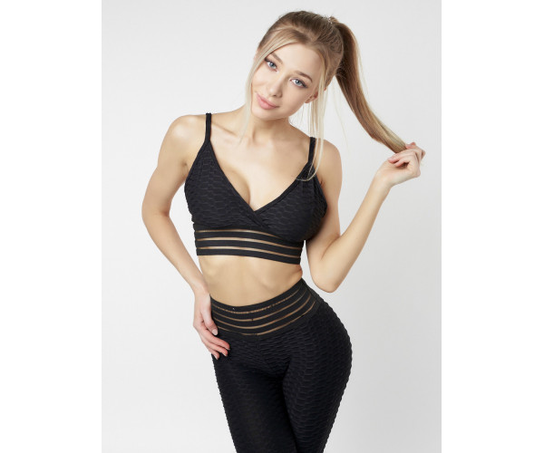 Костюм для фитнеса черного цвета 22094Ch