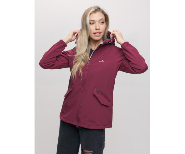 Ветровка  женская бордового цвета 20014Bo