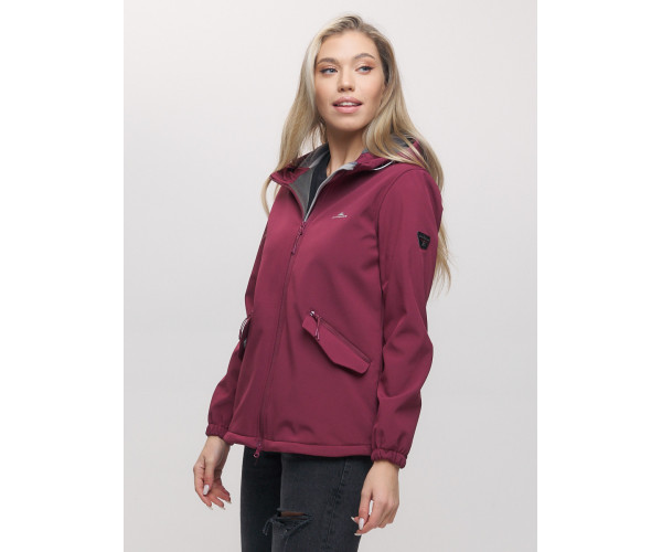 Ветровка  женская бордового цвета 20014Bo