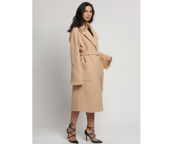 Пальто зимнее горчичного цвета 41881G