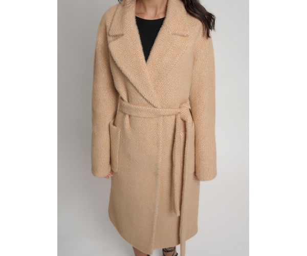 Пальто зимнее горчичного цвета 41881G