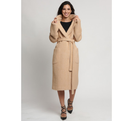 Пальто зимнее горчичного цвета 41881G