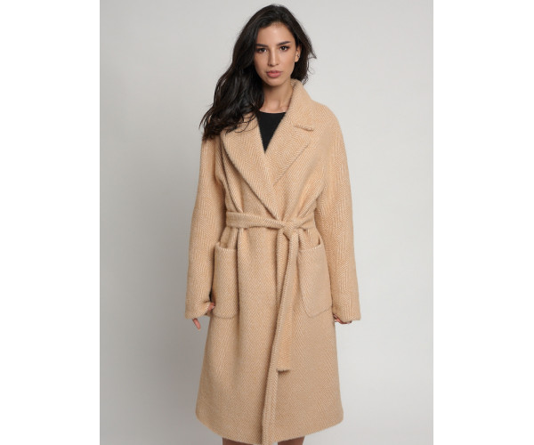 Пальто зимнее горчичного цвета 41881G