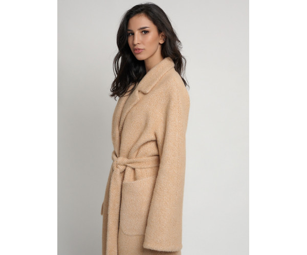 Пальто зимнее горчичного цвета 41881G