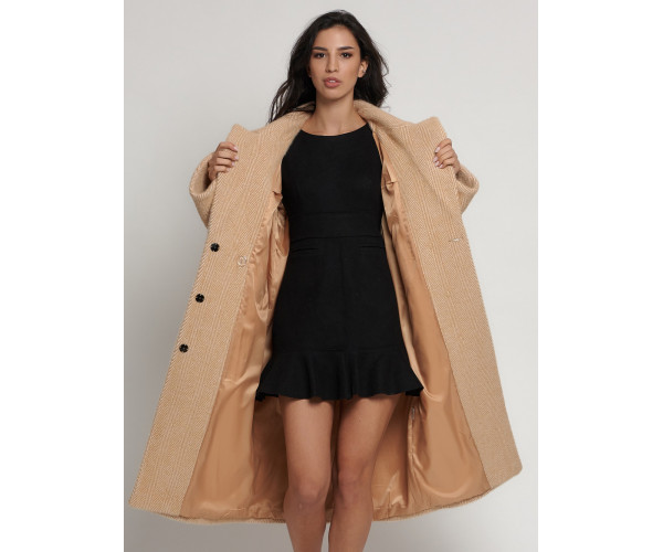 Пальто зимнее горчичного цвета 41881G