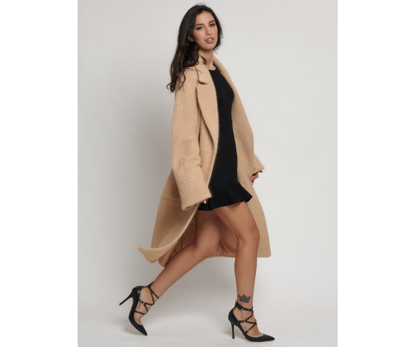 Пальто зимнее горчичного цвета 41881G