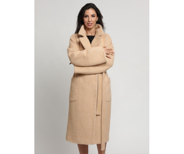 Пальто зимнее горчичного цвета 41881G