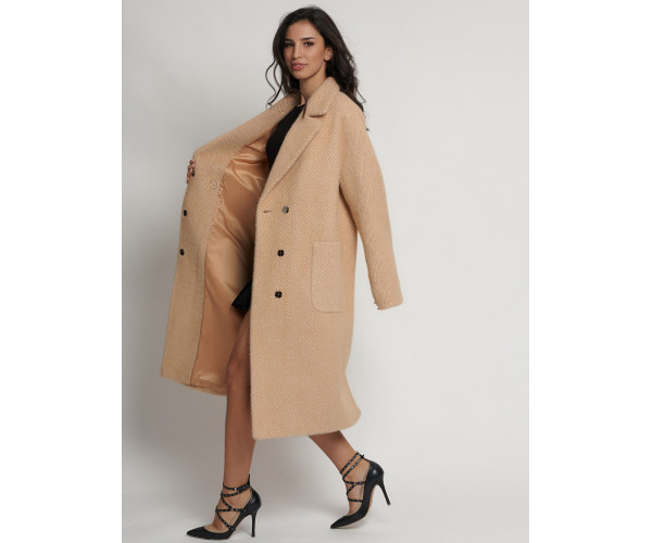 Пальто зимнее горчичного цвета 41881G