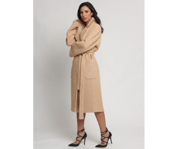 Пальто зимнее горчичного цвета 41881G