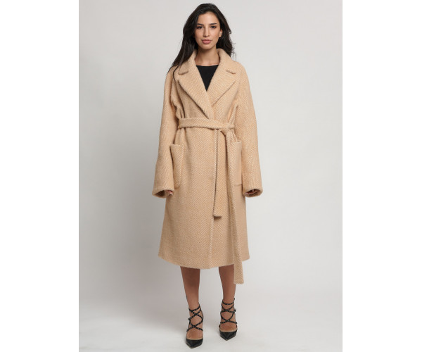 Пальто зимнее горчичного цвета 41881G