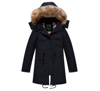 Парка зимняя Valianly для девочки черного цвета 9046Ch