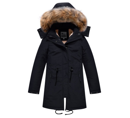 Парка зимняя Valianly для девочки черного цвета 9046Ch