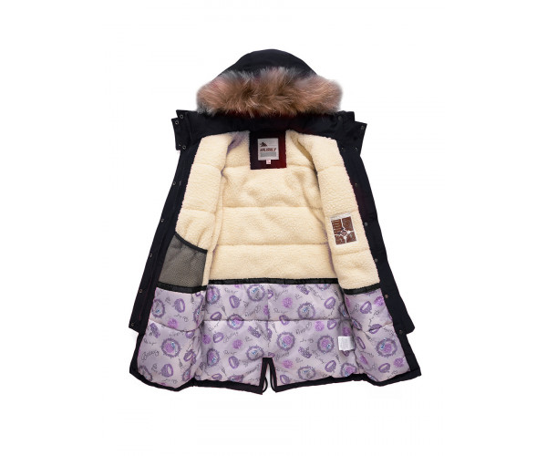 Парка зимняя Valianly для девочки черного цвета 9046Ch